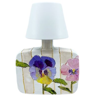 Tafellamp White Striped Violet