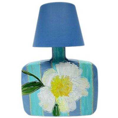 Tafellamp Blue Striped Flower