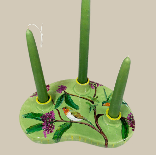 Kandelaar Groen Roodborstje - Afbeelding 3