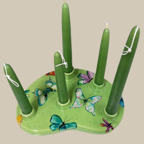 Kandelaar Groen Vlinders - Afbeelding 3
