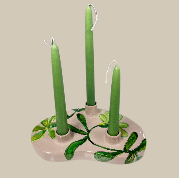 Doortje IJpelaar Kandelaar Keramiek Groen Leaf.