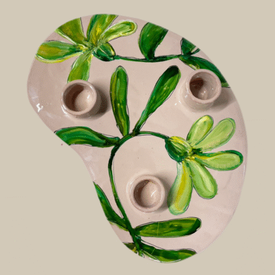 Kandelaar Taupe Leaf