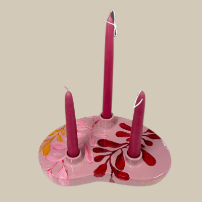 Kandelaar Oud Roze Leaf