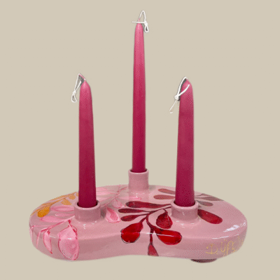 Kandelaar Oud Roze Leaf