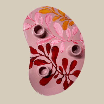 Kandelaar Oud Roze Leaf