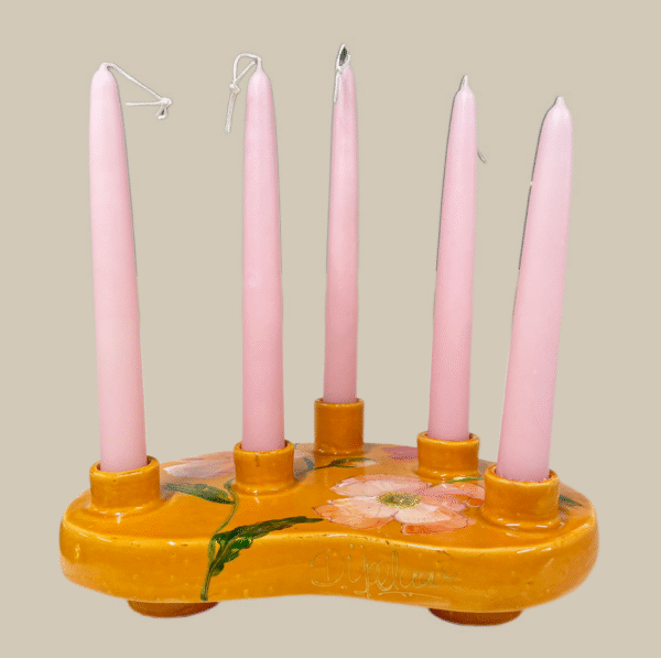 Doortje IJpelaar Kandelaar Keramiek Oranje Poppy.