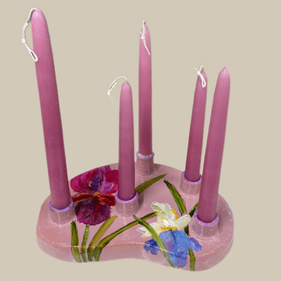 Kandelaar Oud Roze Iris