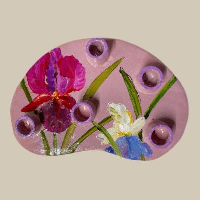 Kandelaar Oud Roze Iris