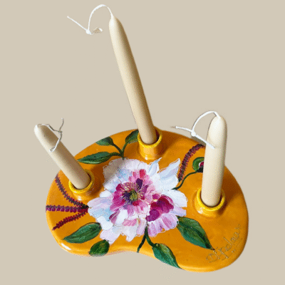 Kandelaar Oranje Bloem