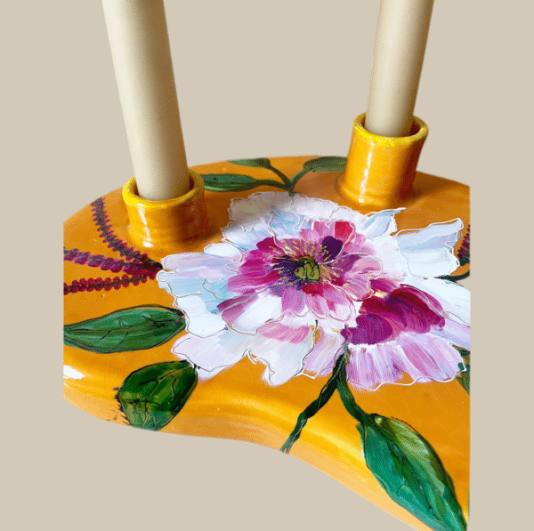 Kandelaar Oranje Bloem - Afbeelding 3
