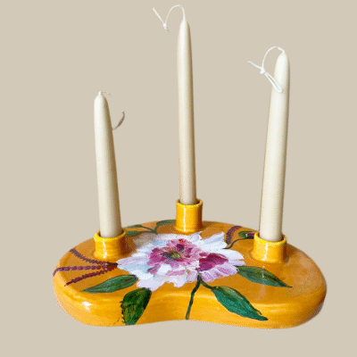 Kandelaar Oranje Bloem