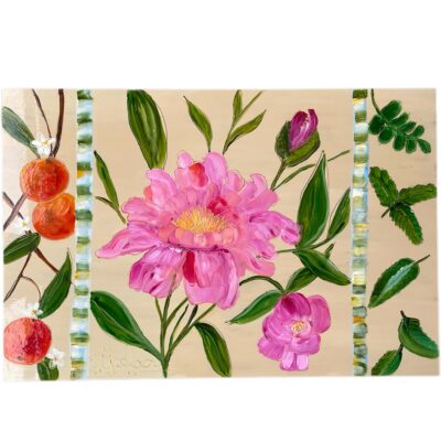 Schilderij Sand Yellow Stripe Rechthoek