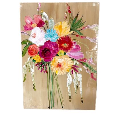 Schilderij Oker Boeket