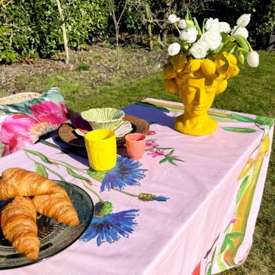 Tafelkleed Flowerfield Roze