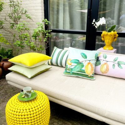 Kussen vierkant Lemon Stripe